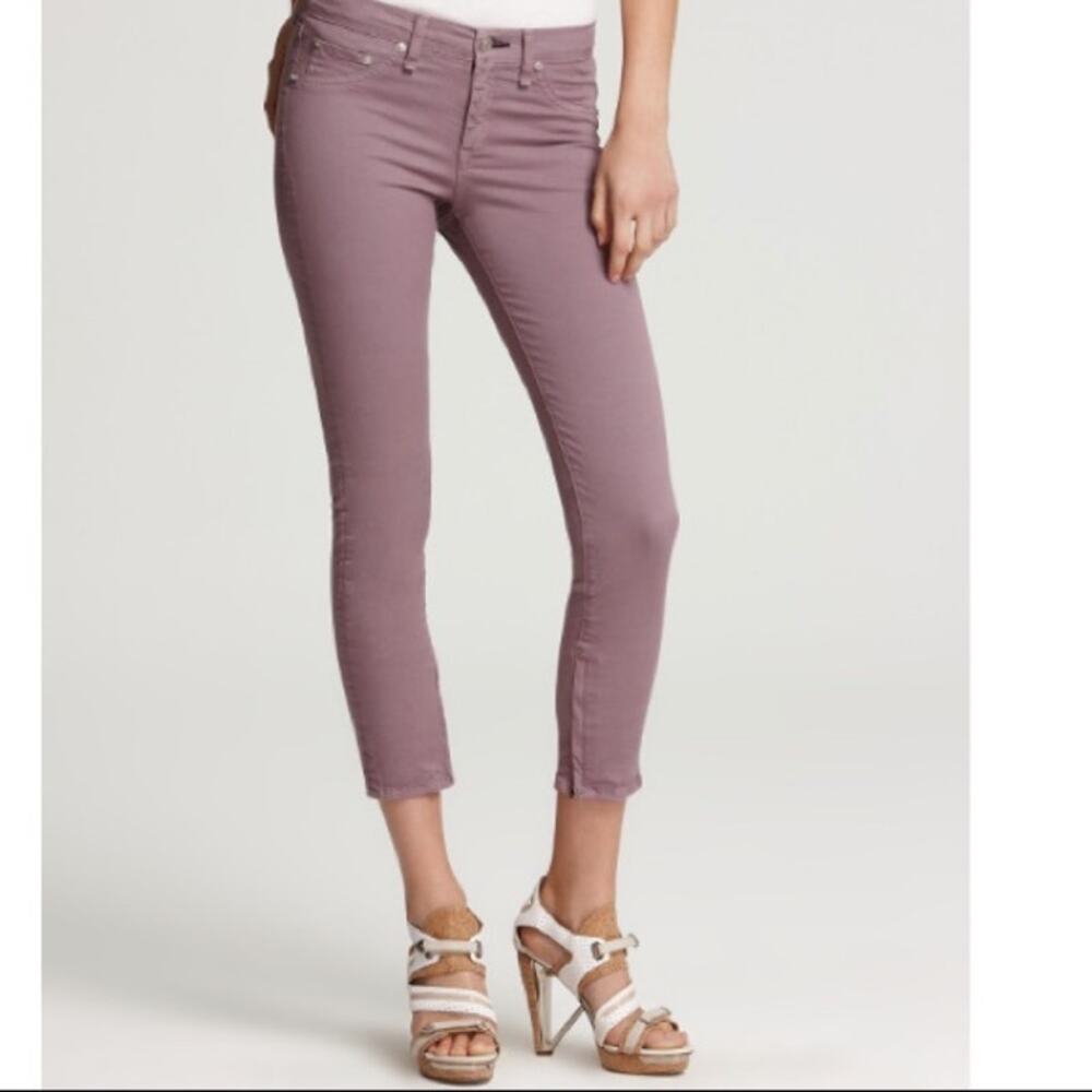 Rag & Bone Revolve Zipper Crop Ankle Capri Plum Fade Lavender Stretch Jeans 28 - Picture 2 of 13